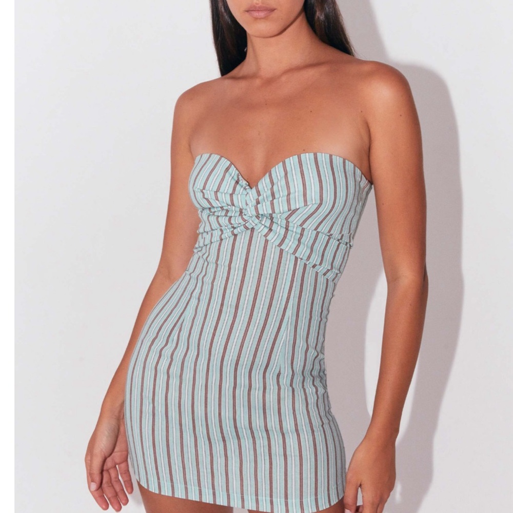 Striped Strapless Peppermayo Mini Dress